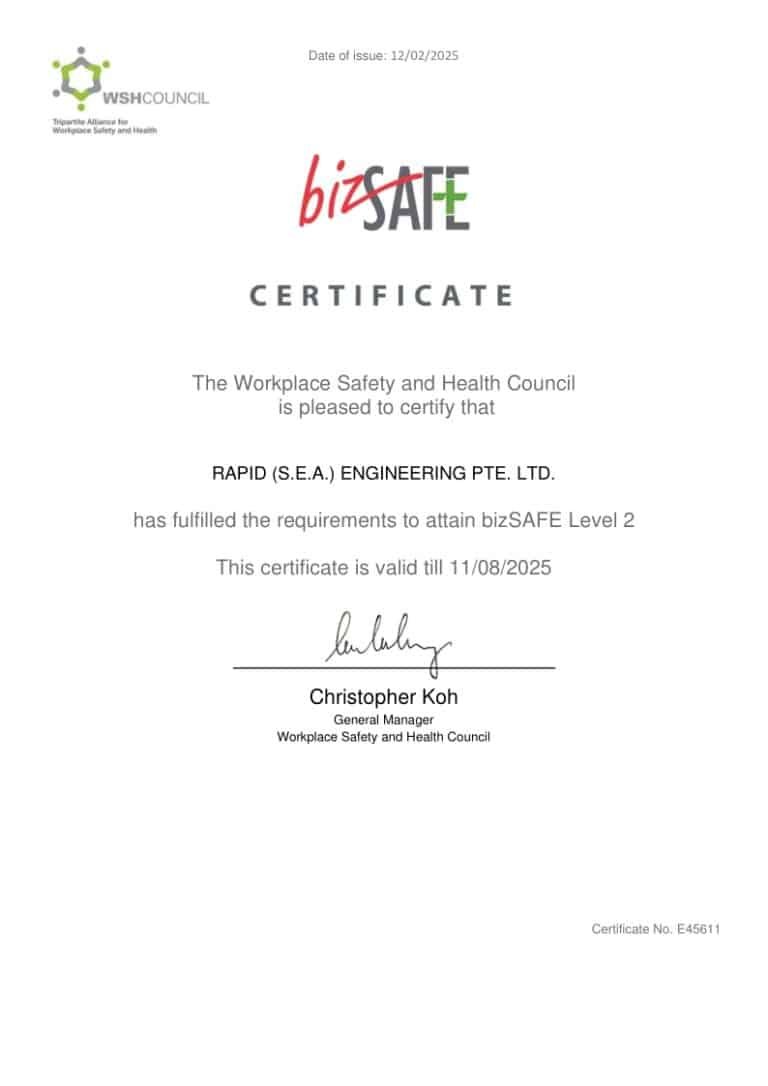 bizsafe level 2 certificate